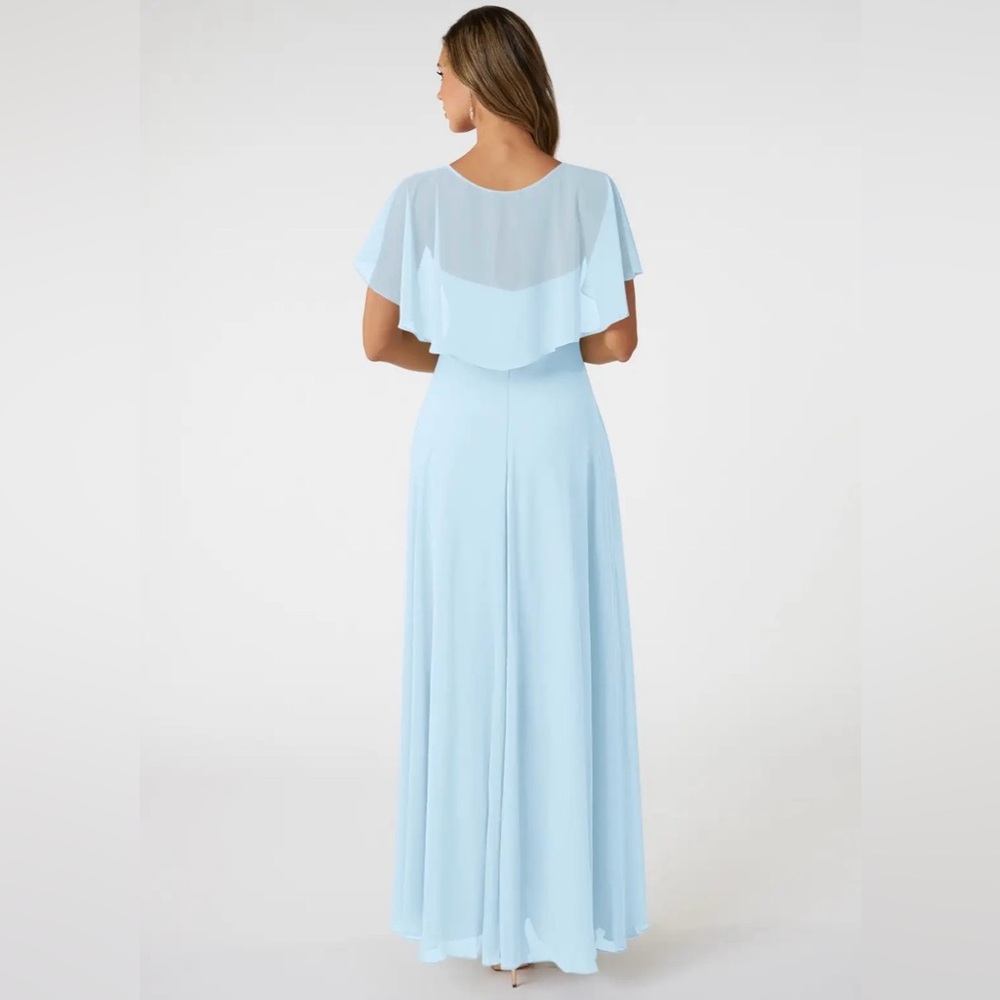 Azazie Daphne
A-Line Ruffled Chiffon Floor-Length Sky Blue Dress - Picture 3 of 12